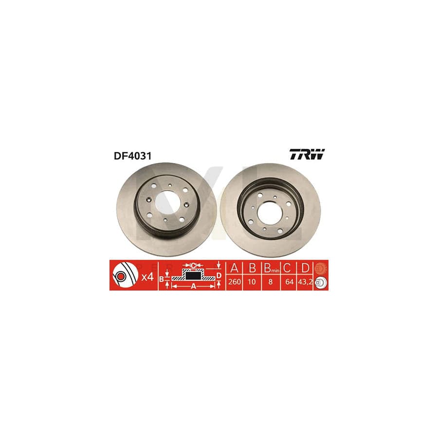 TRW DF4031 Brake Disc Solid | ML Performance Car Parts