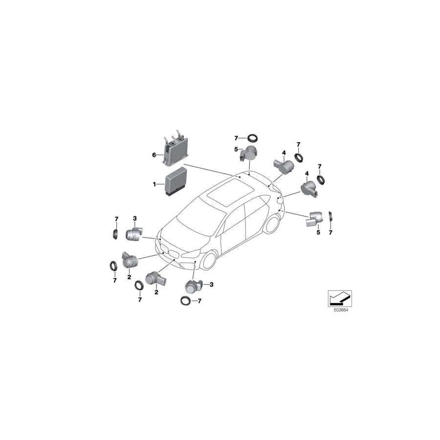 Genuine BMW 66209336906 F48 F46 Ultrasonic Sensor, Mineral Gray WB39 (Inc. i3 120Ah Rex, X2 25iX & JCW ALL4) | ML Performance US