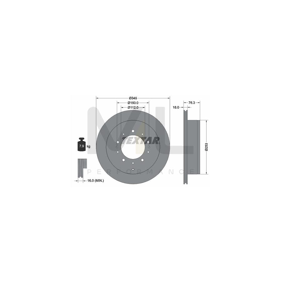 TEXTAR 92198500 Brake Disc Internally Vented, without wheel hub, without wheel studs | ML Performance Car Parts