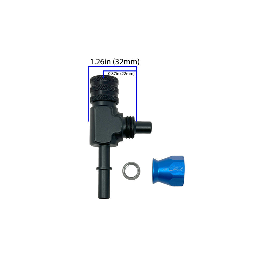 Precision Raceworks 201-0177 Fuel Line Fitting AN6 PTFE Tee - 7.89mm(5/16") Male - 7.89mm(5/16") Female