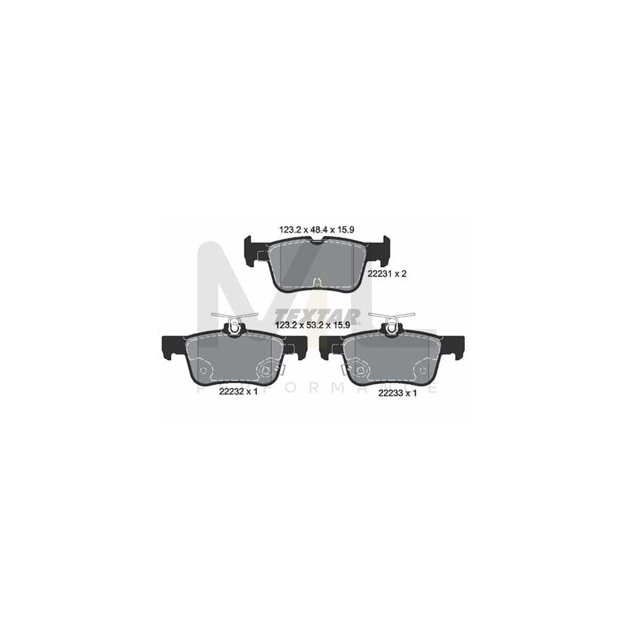 TEXTAR 2223101 Brake pad set with acoustic wear warning | ML Performance Car Parts