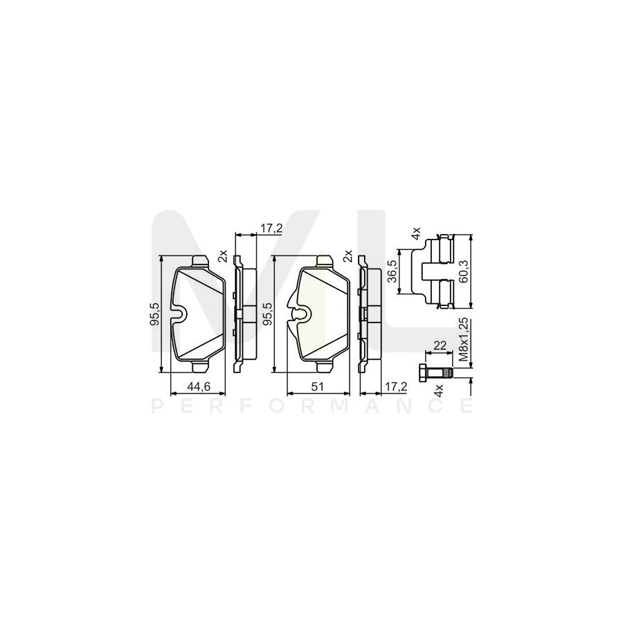 Bosch 0986495477 Brake Pad Set BP2109 | ML Performance Car Parts