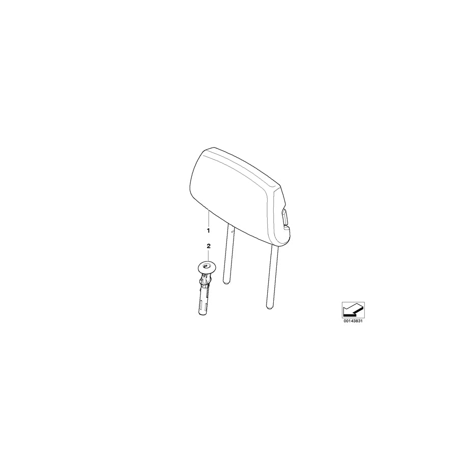 Genuine BMW 52207152190 E90 E91 Guide, Headrest GRAU (Inc. 328i, 318i & 323i) | ML Performance US Car Parts