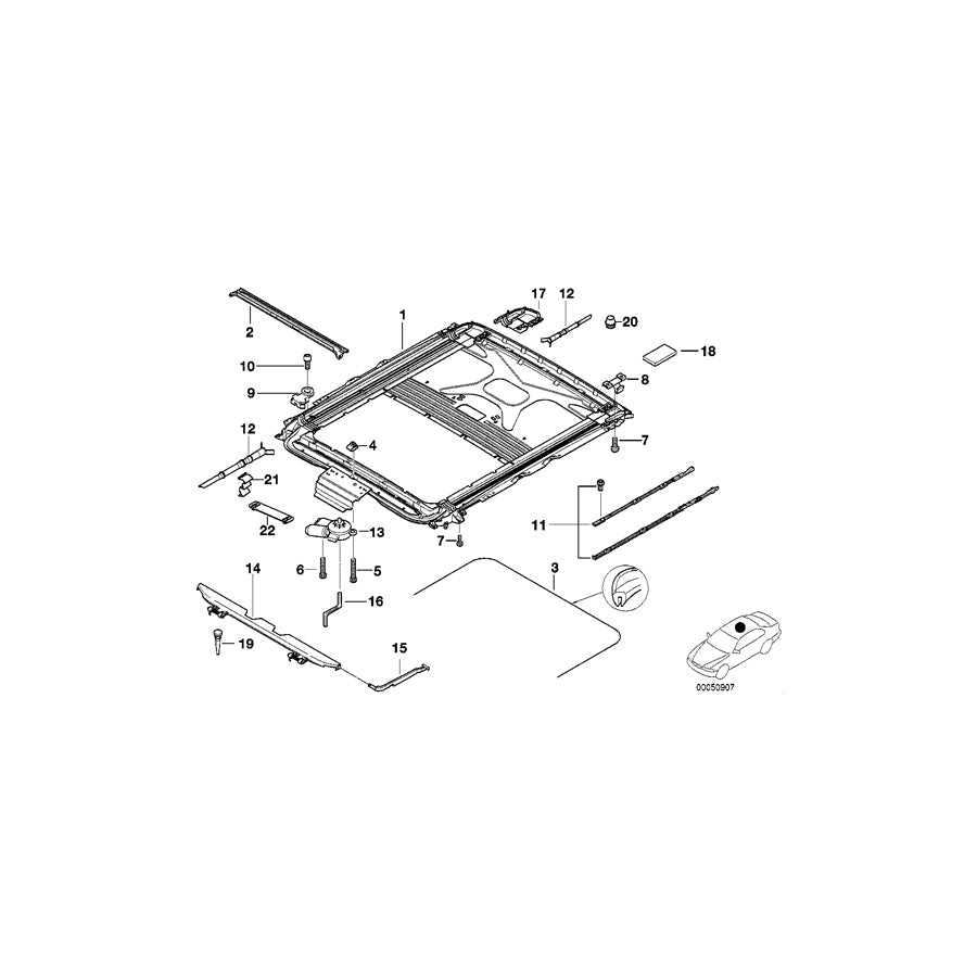 Genuine BMW 67618380136 E39 E38 Sliding Roof Drive Unit With Module (Inc. 525tds, 540i & 523i) | ML Performance US