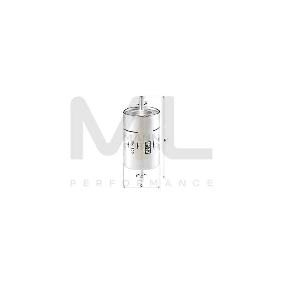 MANN-FILTER WK 830 Fuel filter In-Line Filter