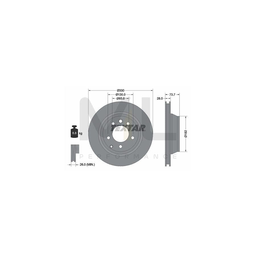 TEXTAR OE-Line 92122010 Brake Disc Internally Vented, Coated, High-carbon, without wheel hub, without wheel studs | ML Performance Car Parts