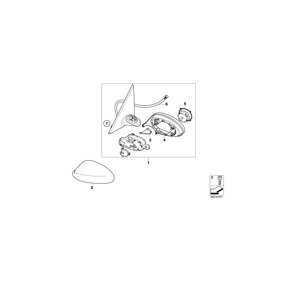 Genuine BMW 67137194056 E90 E81 E87 Wiring Electr.Ext.Mirror Co-Driver Side (Inc. 335is, 330xi & 335xi) | ML Performance US
