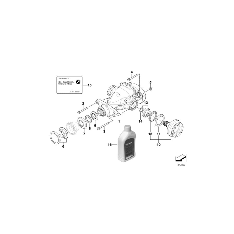 Genuine BMW 33107571186 E82 E91 E92 Rear-Axle-Drive I=3,08 (Inc. 335is, 335xi & 335i) | ML Performance US