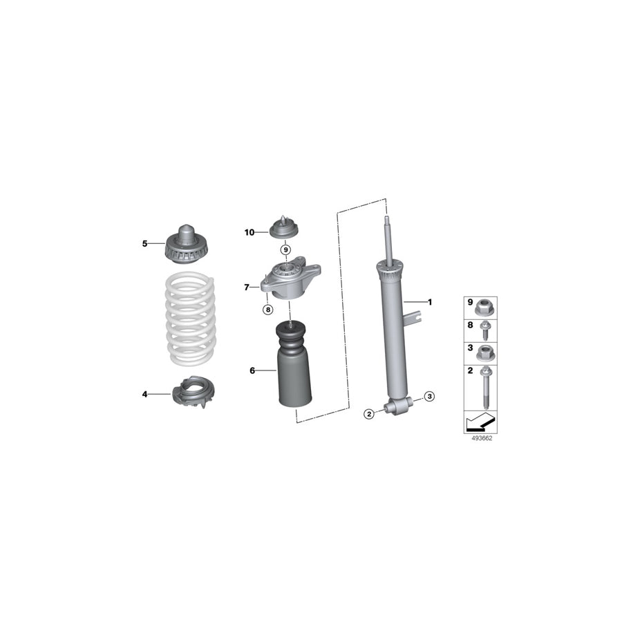Genuine BMW 33526879302 G20 Spring Strut, Rear RWD (Inc. 330i, 318d & 320d) | ML Performance US Car Parts