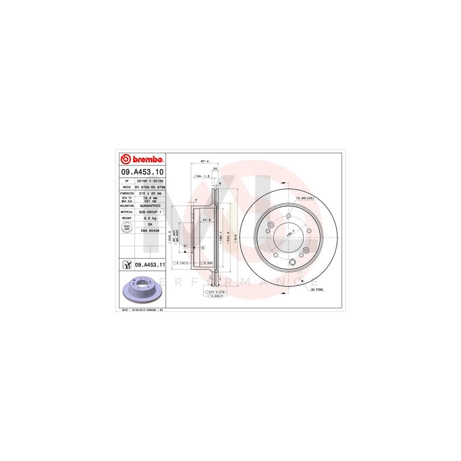 BREMBO COATED DISC LINE 09.A453.11 Brake Disc for KIA Sorento I (JC) Internally Vented, Coated | ML Performance Car Parts