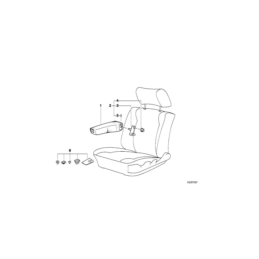 Genuine BMW 52108140497 E34 E32 Armrest Cloth Left ULTRAMARIN (Inc. 525ix, 525td & 730iL) | ML Performance US Car Parts