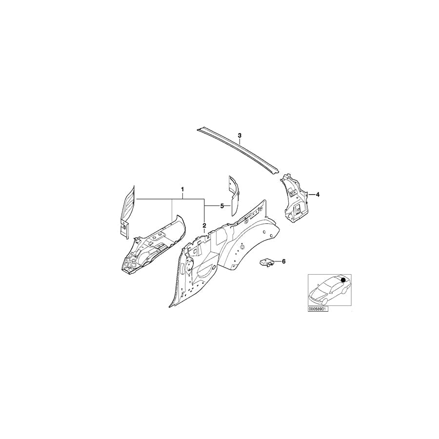 Genuine BMW 41327021999 E46 Rear Window Frame Bottom Part (Inc. 330Ci, M3 & 320Cd) | ML Performance US Car Parts