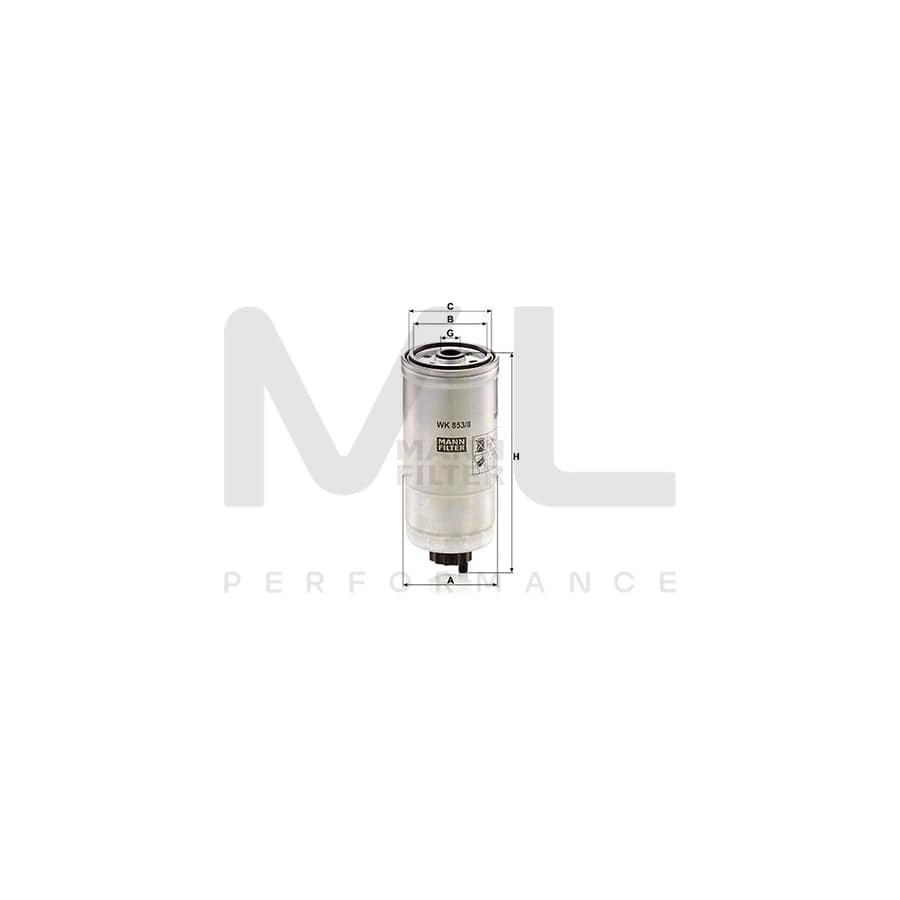 MANN-FILTER WK 853/8 Fuel filter Spin-on Filter