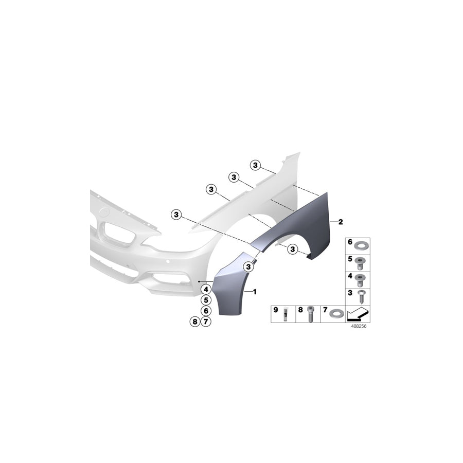 Genuine BMW 51778416700 Extension Fender Front Right (Inc. M235i Racing) | ML Performance US