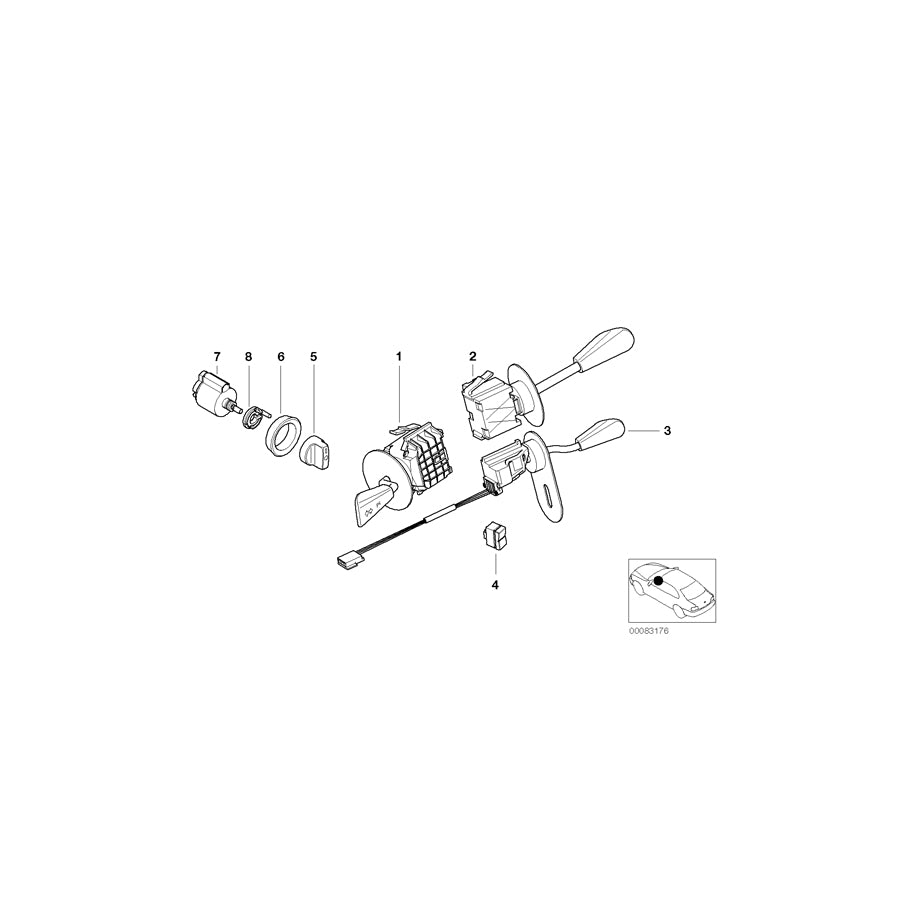 Genuine BMW 61318377342 E52 Wiper Switch (Inc. ALPINA V8 & Z8) | ML Performance US Car Parts