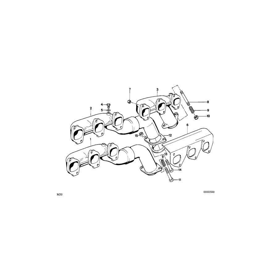 Genuine BMW 11621723621 E34 E32 Exhaust Manifold, Front (Inc. 735i, 730i & 535i) | ML Performance US Car Parts