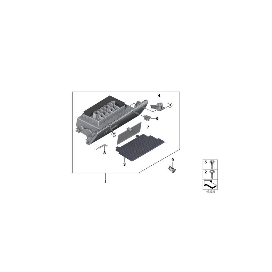 Genuine BMW 51166841166 F39 F48 Glove Box OYSTER (Inc. X1 20dX, X2 18i & X2 M35iX) | ML Performance US Car Parts