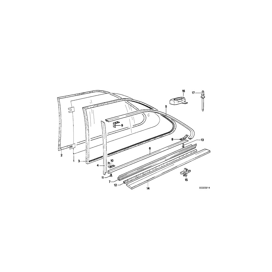 Genuine BMW 51361879959 E21 Moulding Lower Left (Inc. 316, 315 & 323i) | ML Performance US Car Parts
