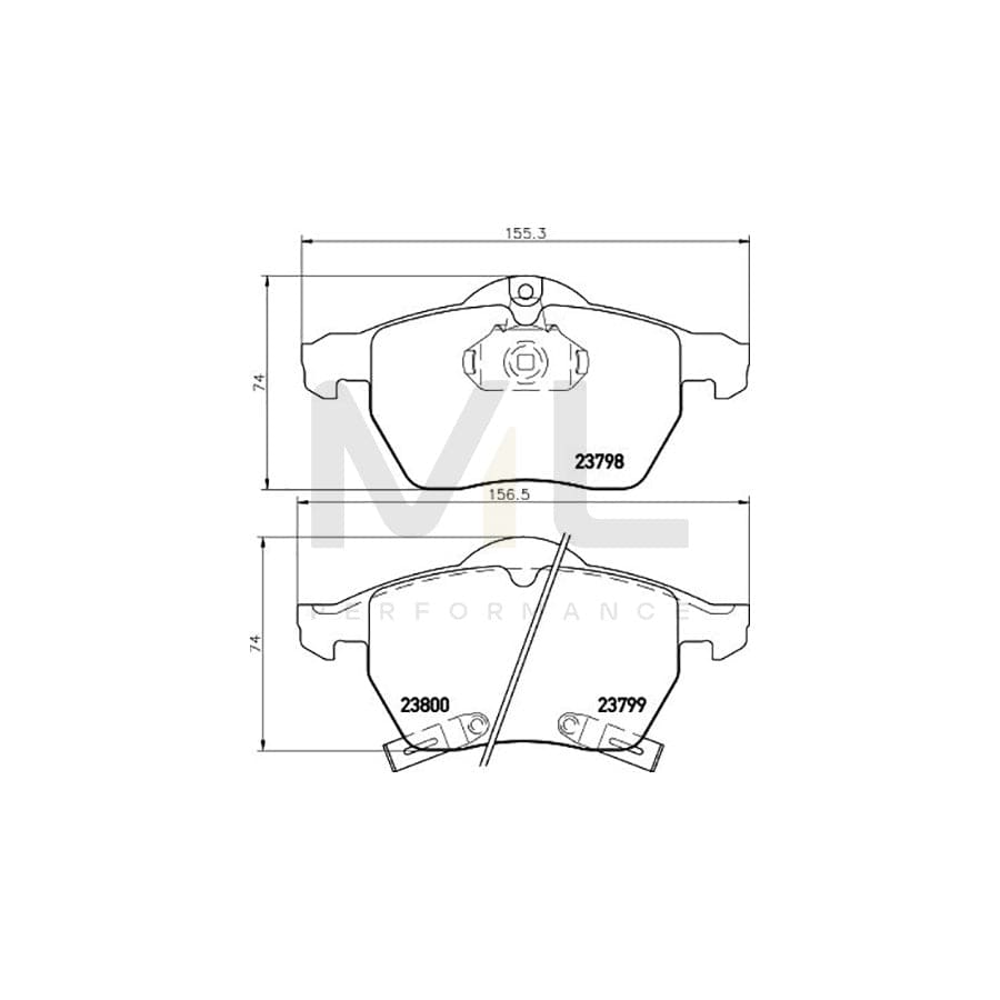 TEXTAR 2379801 Brake pad set with acoustic wear warning | ML Performance Car Parts