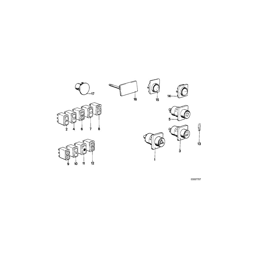 Genuine BMW 61311376417 E23 Switch Heated Rear Window (Inc. 728i, 745i & 735i) | ML Performance US Car Parts