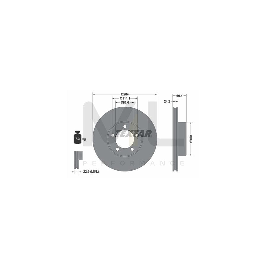 TEXTAR 92031600 Brake Disc Internally Vented, without wheel hub, without wheel studs | ML Performance Car Parts