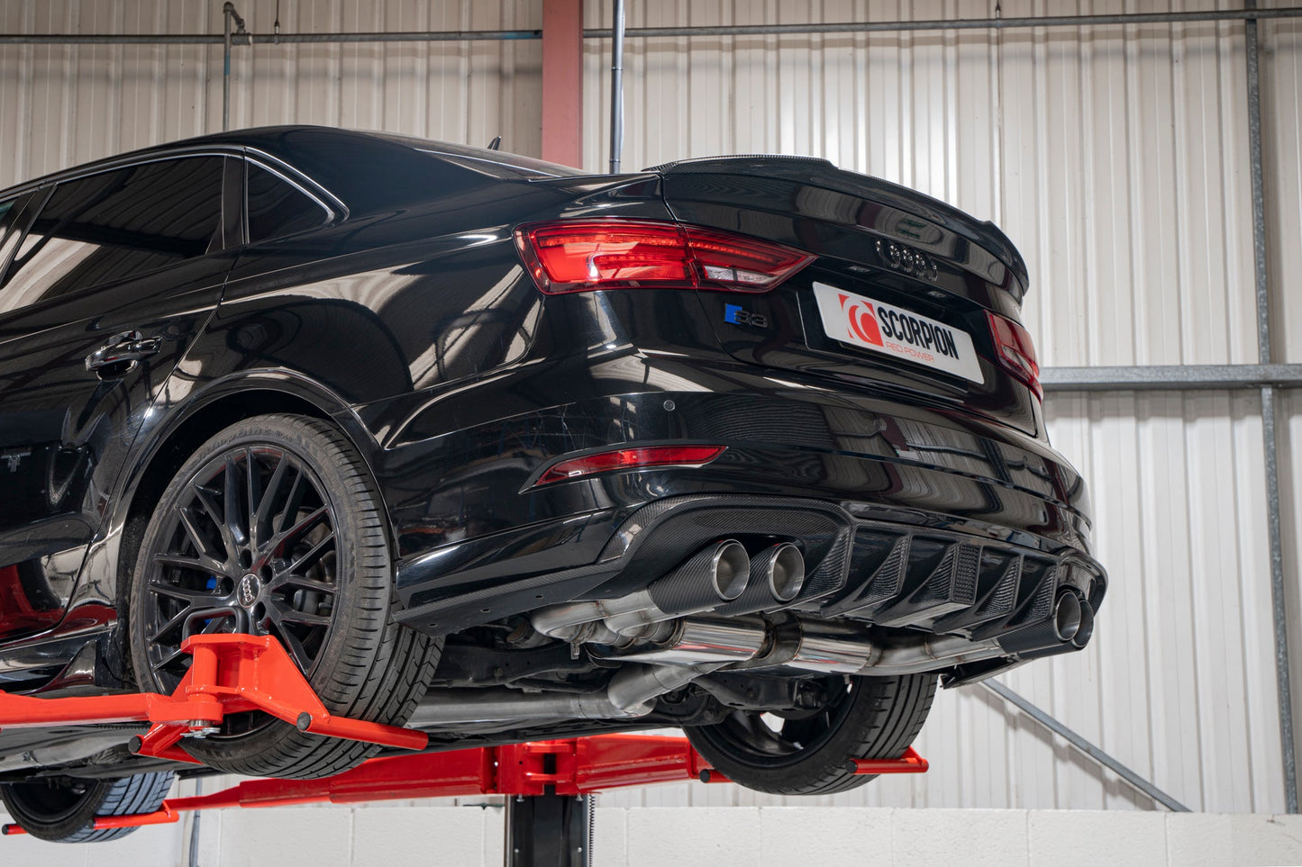 Scorpion SAU096CF Audi S3 8V Resonated Cat/Gpf-Back System & Electronic Valves | ML Performance US US
