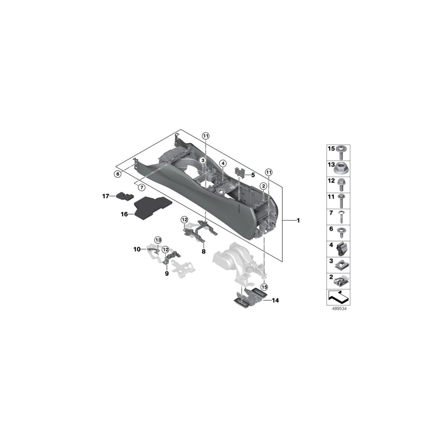 Genuine BMW 51166833920 G30 G31 G32 Center Console SCHWARZ (Inc. 520i 1.6, 620d & 620dX) | ML Performance US Car Parts
