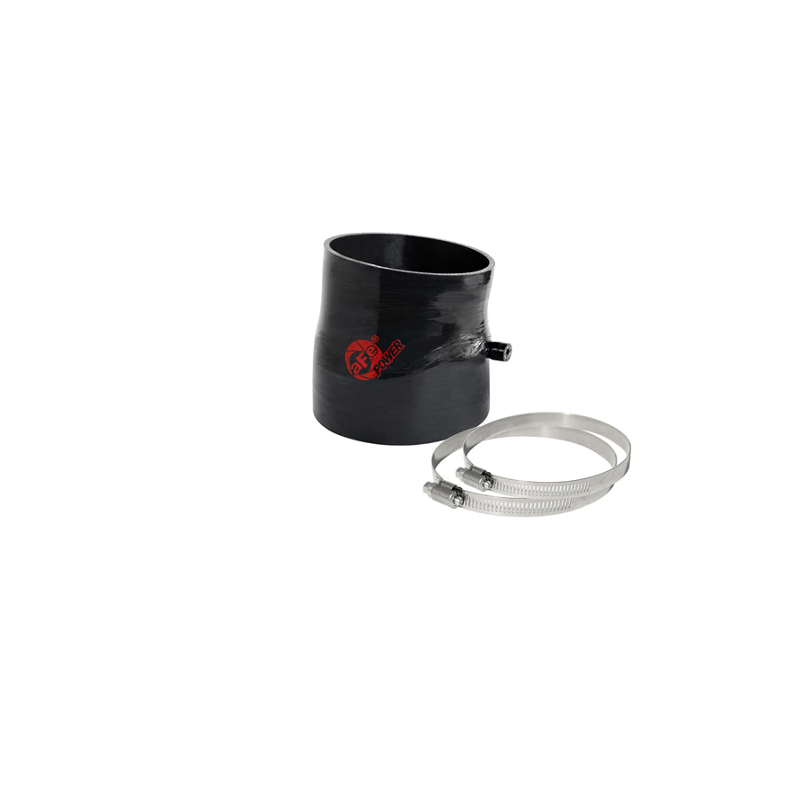 aFe 59-00116 (3-3/4 IN ID to 3-1/2 IN ID x 15 Deg.) Elbow Reducing Coupler w/ Port - Black Replacement Coupling Kit | ML Performance US Car Parts