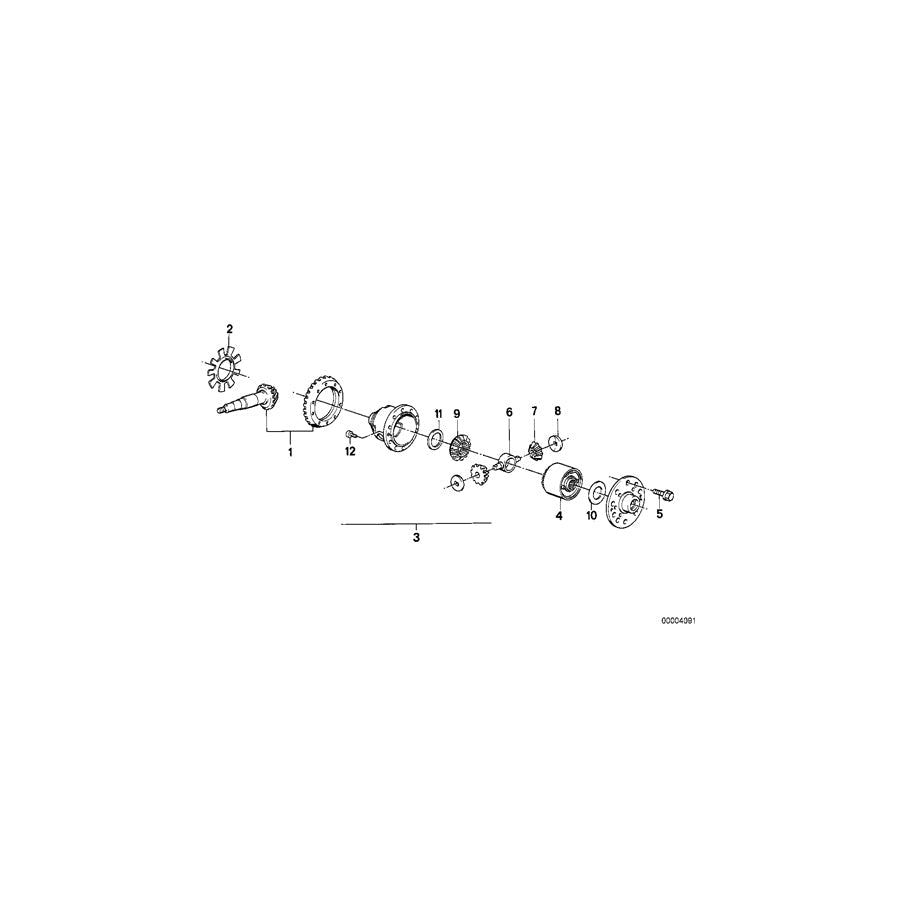 Genuine BMW 33141211800 E30 Bevel Gear Shaft (Inc. & 325ix) | ML Performance US Car Parts