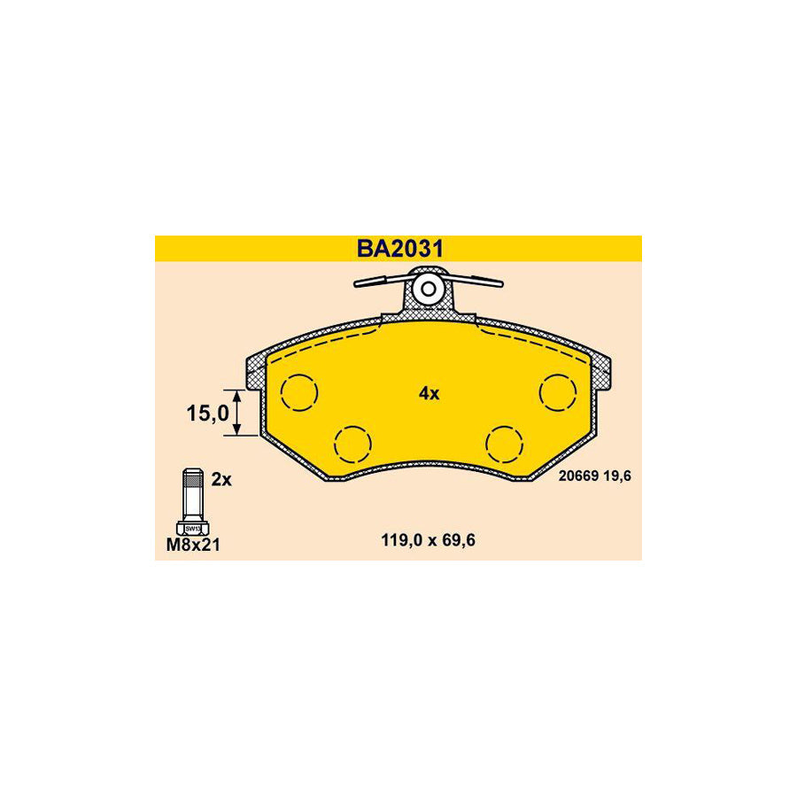 Barum Ba2031 Brake Pad Set
