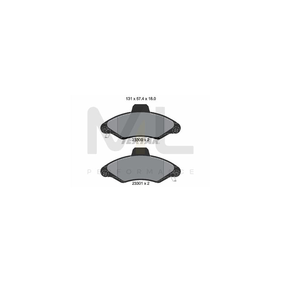 TEXTAR 2330002 Brake pad set for FORD ESCORT not prepared for wear indicator | ML Performance Car Parts