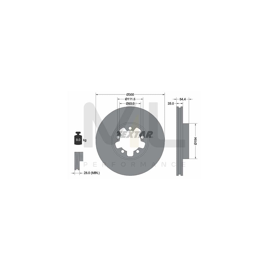 TEXTAR PRO 92151903 Brake Disc for FORD TRANSIT Internally Vented, Coated, without wheel hub, without wheel studs | ML Performance Car Parts