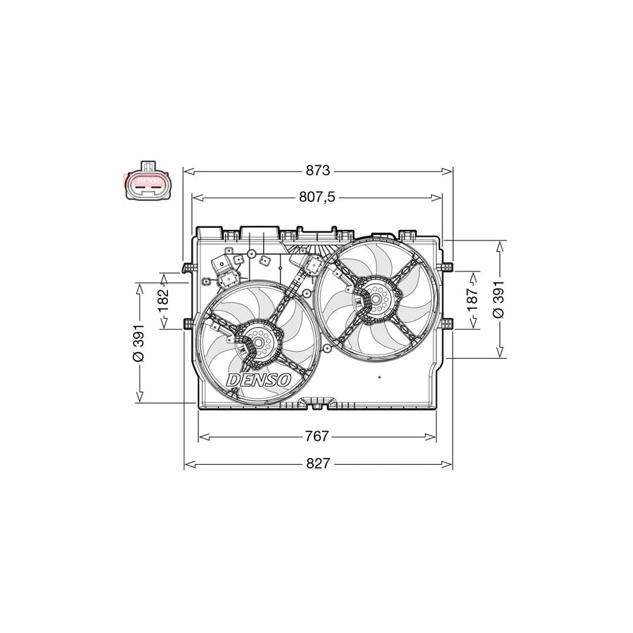 DENSO DER09311 Fan, Radiator for Fiat Ducato