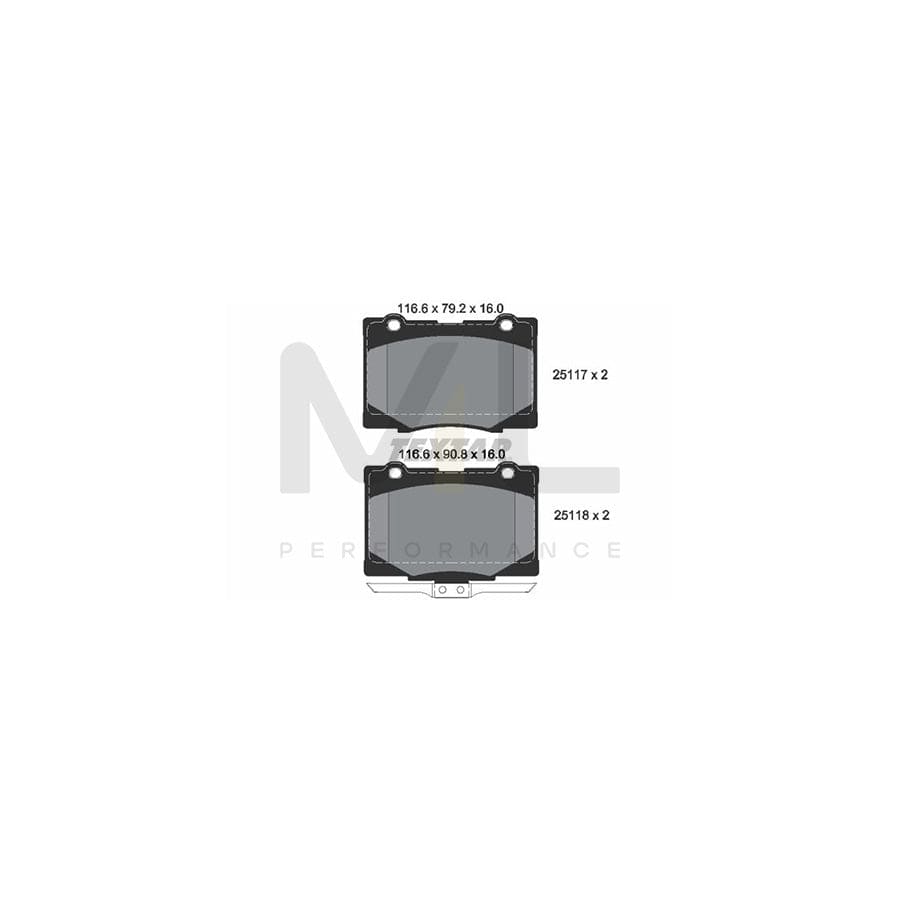 TEXTAR 2511701 Brake pad set with acoustic wear warning | ML Performance Car Parts