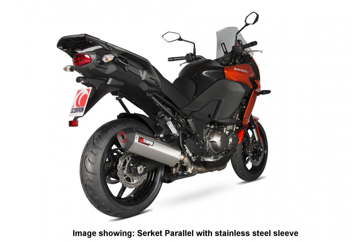 Scorpion RKA112CEO Kawasaki Serket Parallel Slip-On - Carbon Fibre Sleeve (Versys 1000 Tourer / Versys 1000 Grand Tourer) | ML Performance US US