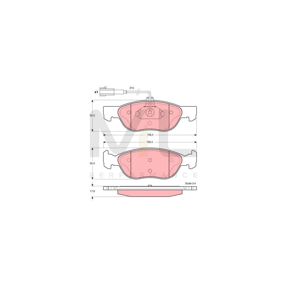 TRW Gdb1387 Brake Pad Set Incl. Wear Warning Contact | ML Performance Car Parts