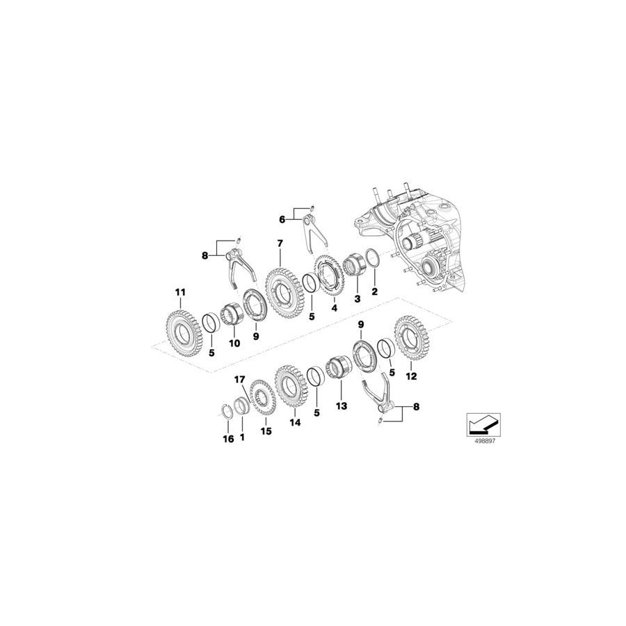 Genuine BMW 23008419514 BMW Gear Set OUTPUT 17/38 (Inc. & M6 GT3) | ML Performance US Car Parts