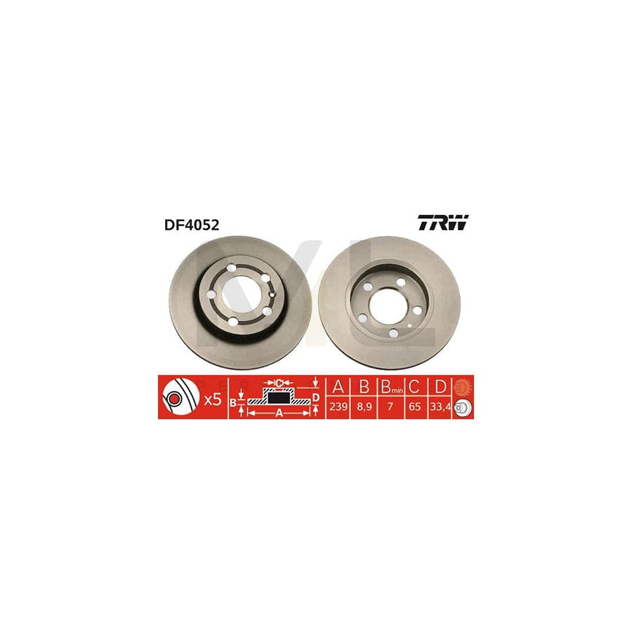 TRW DF4052 Brake Disc Solid, Painted | ML Performance Car Parts