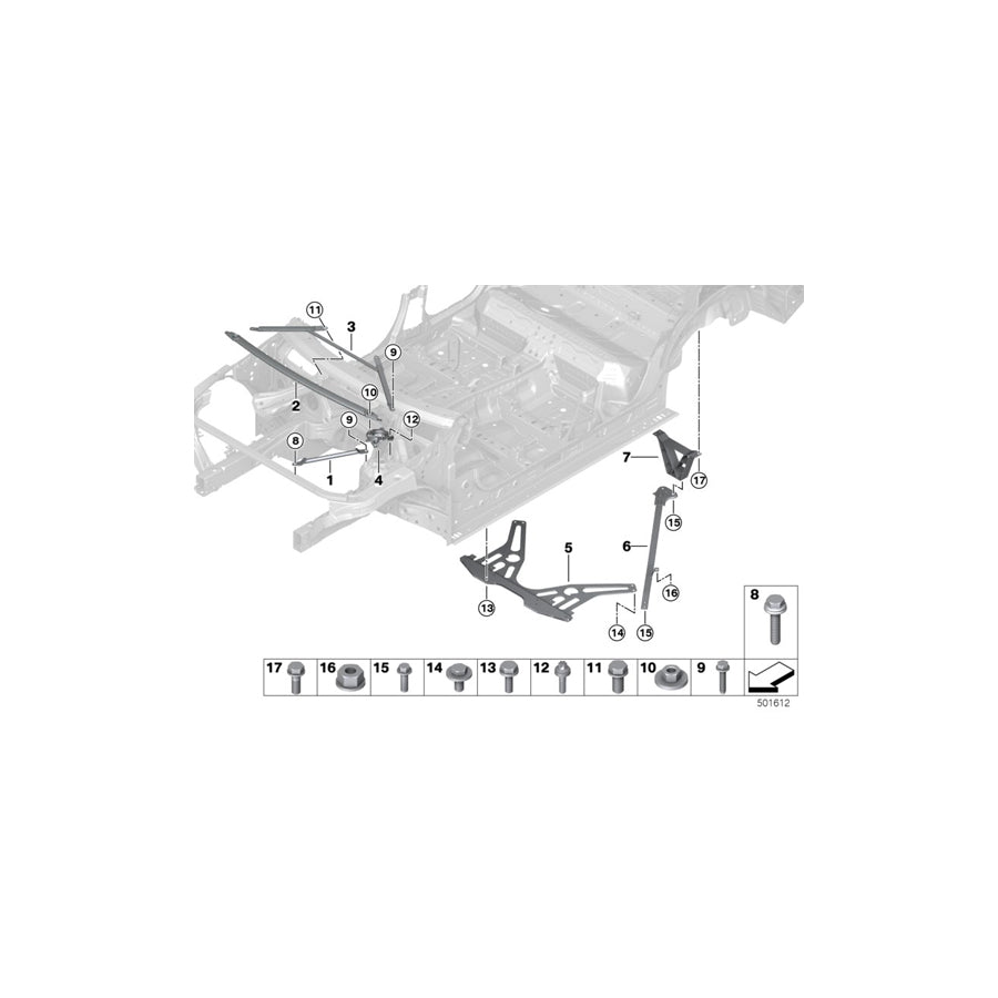 Genuine BMW 51618075316 M M Strut Brace (Inc. X3 M & X4 M) | ML Performance US Car Parts