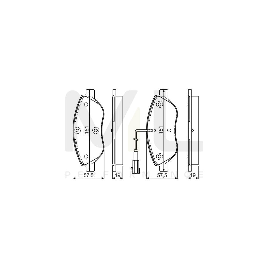 Bosch 0986Tb3155 Brake Pad Set Incl. Wear Warning Contact, With Integrated Wear Sensor | ML Performance Car Parts