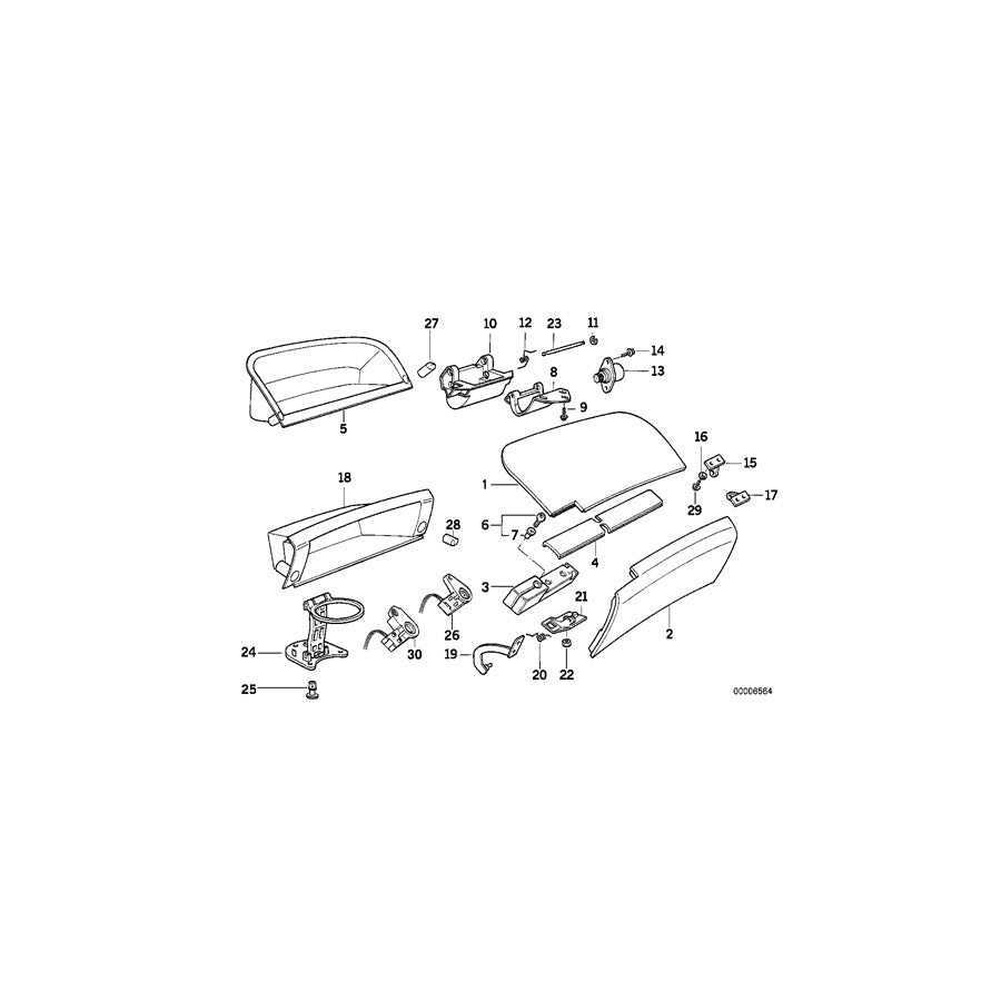 Genuine BMW 51168169113 E31 Cover Glove Box Lower SILBERGRAU (Inc. 840i, 850CSi & 840Ci) | ML Performance US Car Parts