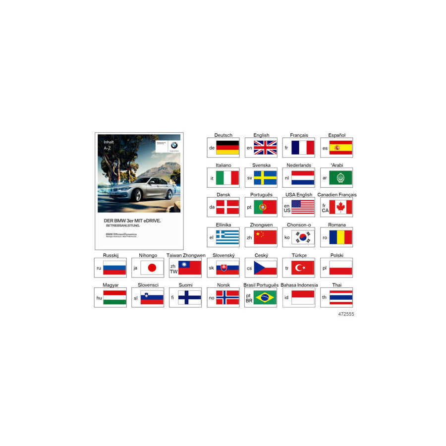 Genuine BMW 01402970121 Owner's Manual For F30 Hybrid ENUS (Inc. 330e) | ML Performance US Car Parts