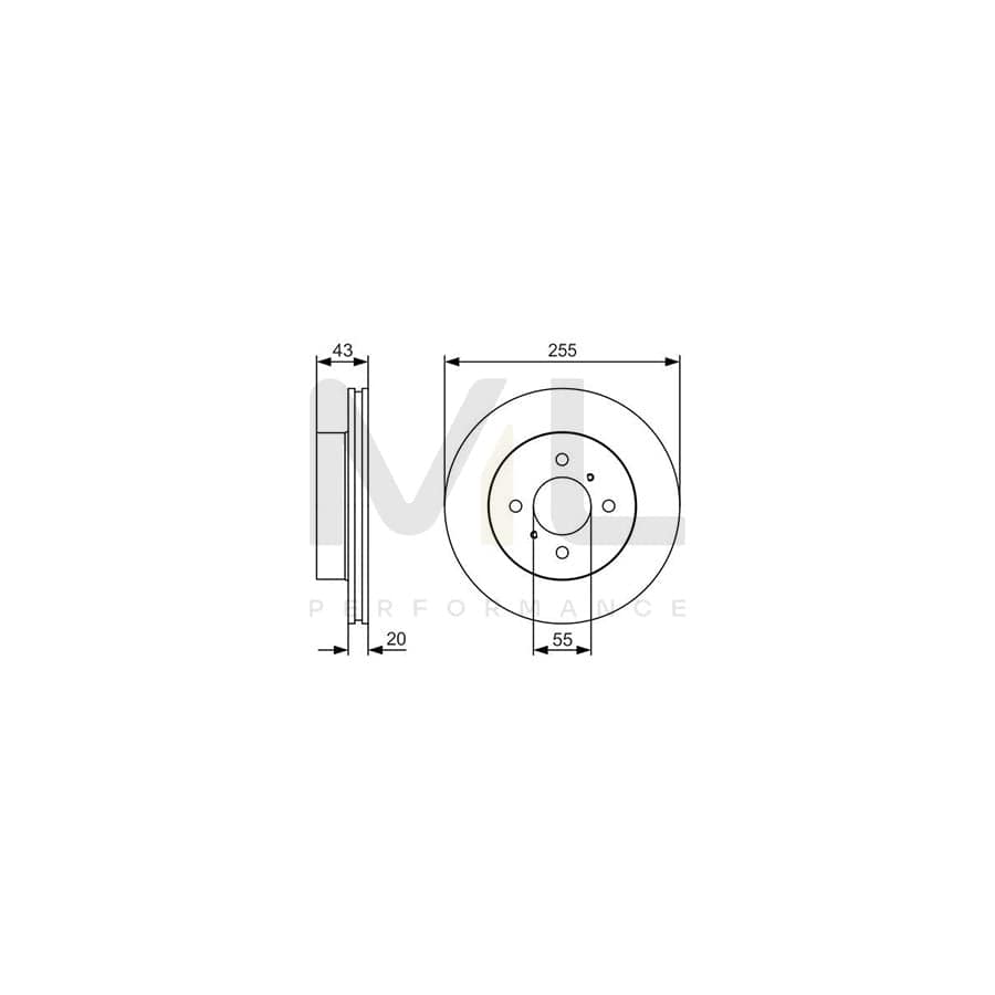 BOSCH 0 986 479 S13 Brake Disc Vented, Oiled | ML Performance Car Parts