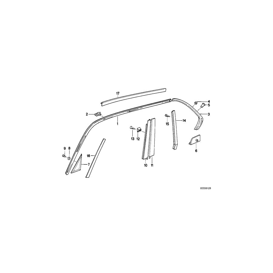 Genuine BMW 51321928856 E32 Moulding Window Frame Right (Inc. 740iL, 750iL & 735i) | ML Performance US Car Parts