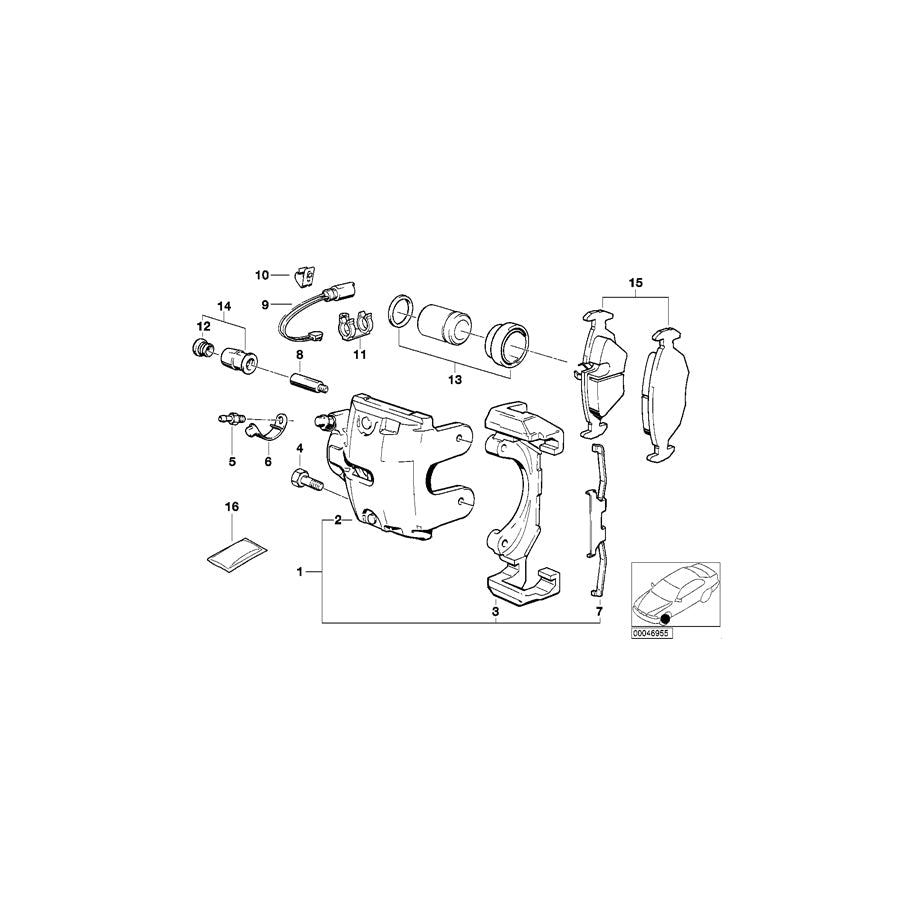 Genuine BMW 34111160368 E34 E32 Caliper Housing Right ATE (Inc. 530i, 520i & 730iL) | ML Performance US