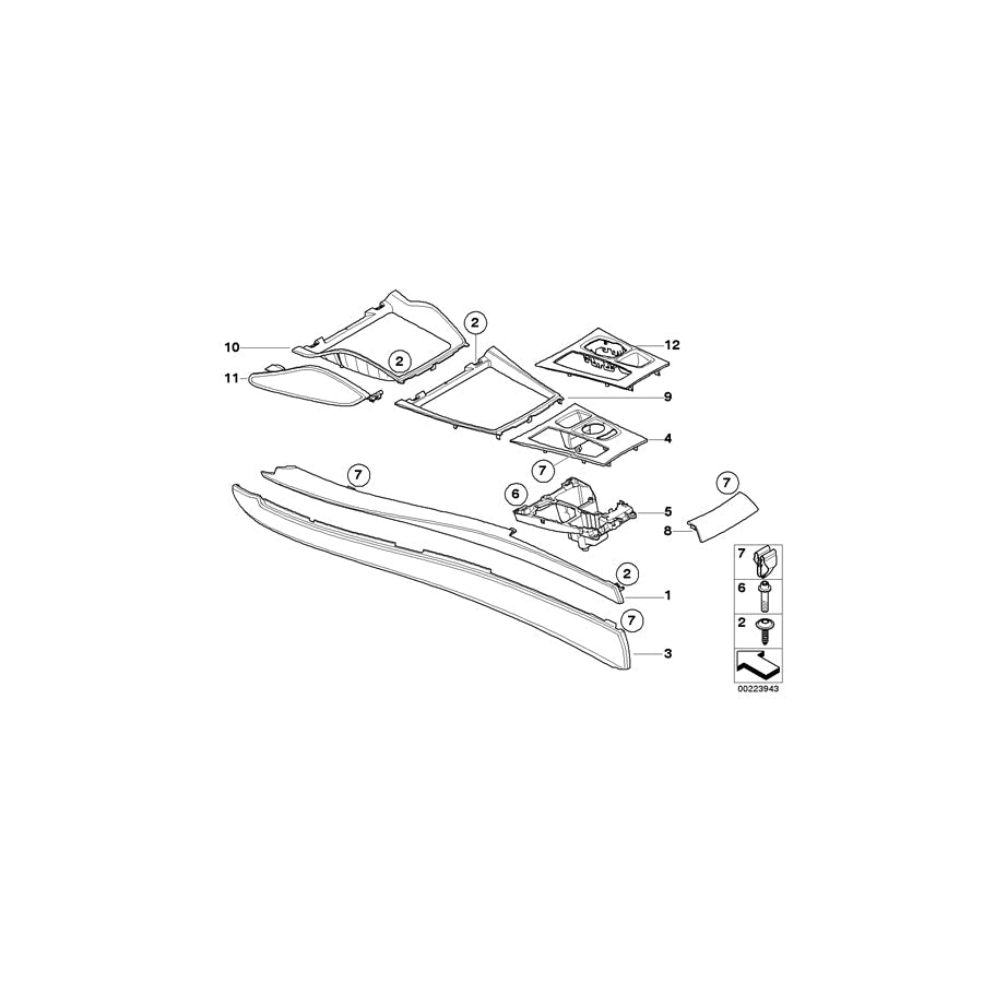 Genuine BMW 51166973485 E70 E71 Trim Cover, Center Console, Left SAVANNABEIGE (Inc. X5) | ML Performance US Car Parts