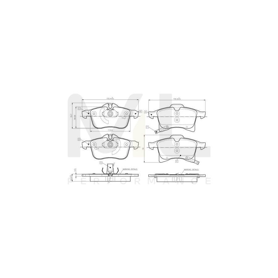 Bosch 0986Tb2459 Brake Pad Set Excl. Wear Warning Contact, With Accessories | ML Performance Car Parts
