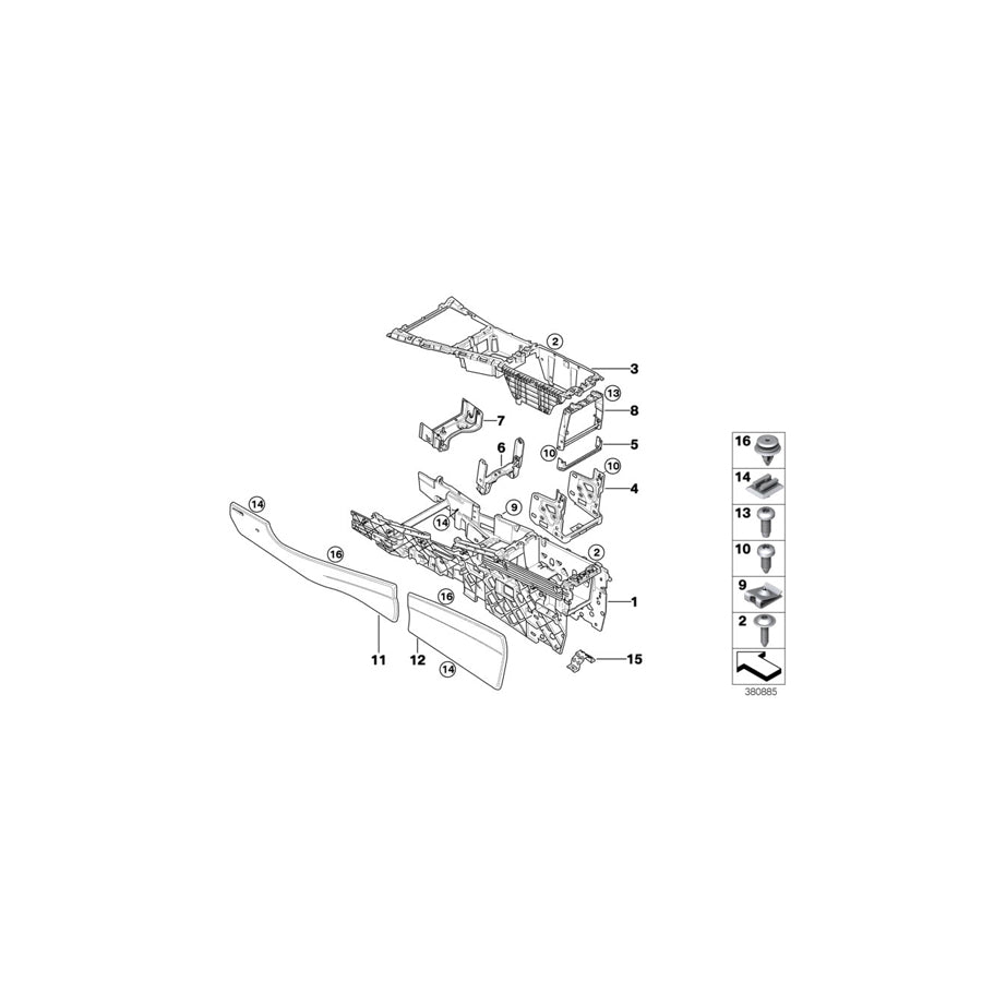 Genuine BMW 51166963384 E70 E72 E71 Bracket, Rear Compartment Monitor (Inc. X5) | ML Performance US Car Parts