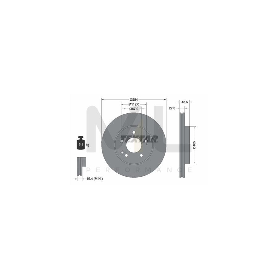 TEXTAR 92059400 Brake Disc suitable for MERCEDES-BENZ C-Class Internally Vented, without wheel hub, without wheel studs | ML Performance Car Parts