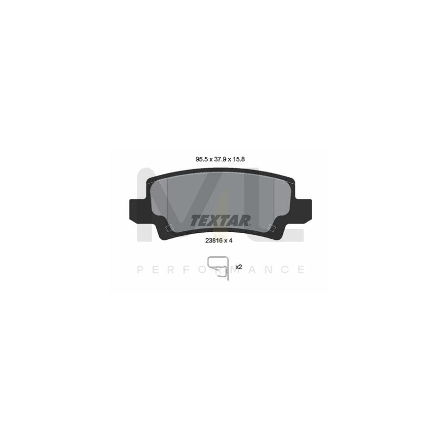 TEXTAR 2381601 Brake pad set for TOYOTA COROLLA with acoustic wear warning | ML Performance Car Parts